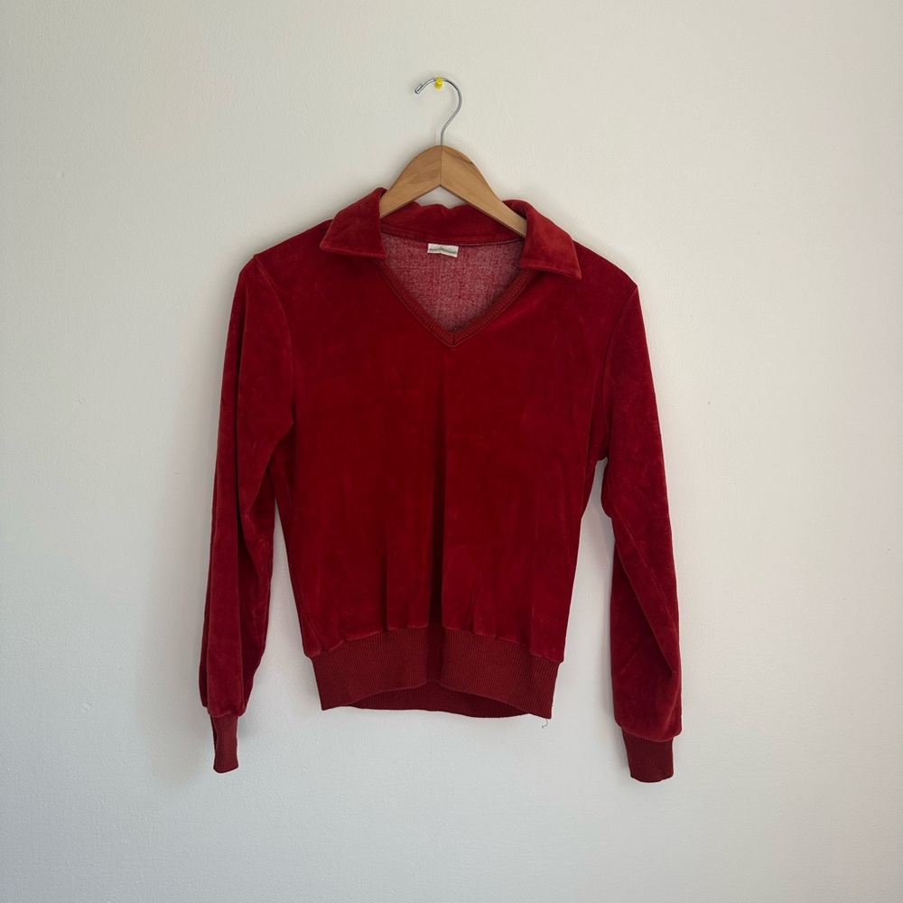 Red V-Neck Women's Sweater